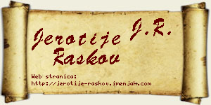 Jerotije Raškov vizit kartica